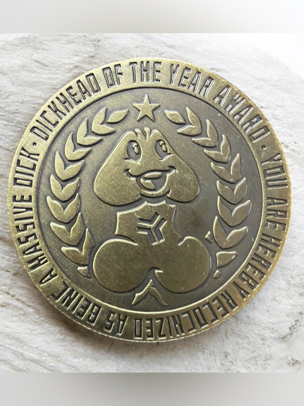 2020 Finisher Medallion Funny Dickhead of Year Gag Award Token NEW